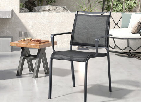 Image of Whiteline Aloha Outdoor Dining Armchair DAC1566-GRY - Vip Game Room