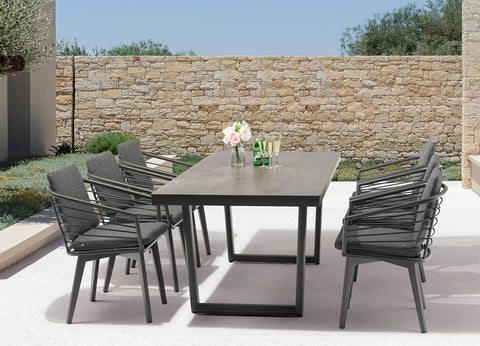Image of Whiteline Doris Outdoor Dining Table DT1836-DGRY - Vip Game Room