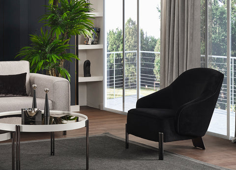 Image of Whiteline Favori Accent Armchair CH1840-BLK - Vip Game Room