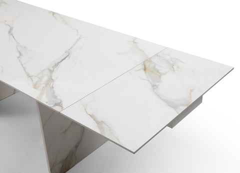 Image of Whiteline Georgia Extendable Dining Table DT1930-WHT - Vip Game Room