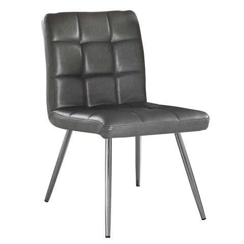 Image of Monarch Specialties Dining Chair, Set Of 2, Leather Look, Chrome Metal - Vip Game Room