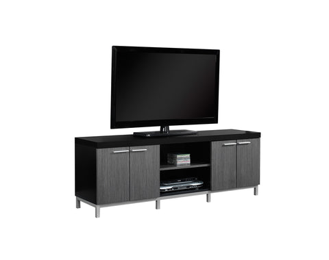 Image of Monarch Specialties Tv Stand, 60 Inch, Black And Grey Laminate I 2590 - Vip Game Room