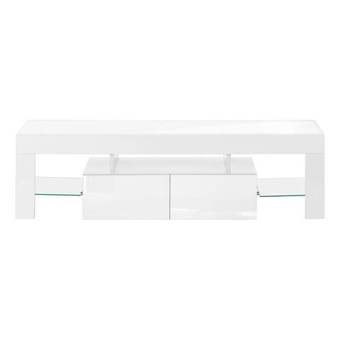 Image of Monarch Specialties Tv Stand, 63 Inch Glossy White Laminate I 3548 - Vip Game Room