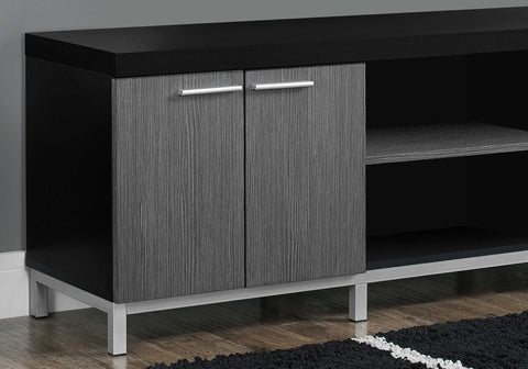 Image of Monarch Specialties Tv Stand, 60 Inch, Black And Grey Laminate I 2590 - Vip Game Room
