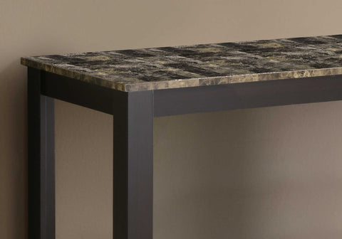 Image of Monarch Specialties Accent Table, Console, Brown Marble Look Laminate 7983S - Vip Game Room
