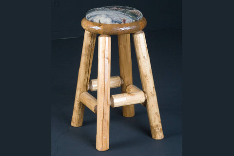 Image of Viking Log - Upholstered Log Pub Stool Non-Stock - Vip Game Room