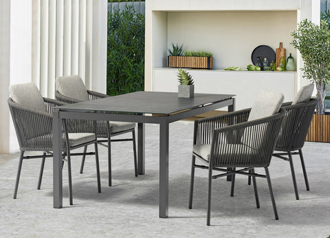 Image of Whiteline Lynn Outdoor Dining Armchair DAC1837-LGRY - Vip Game Room