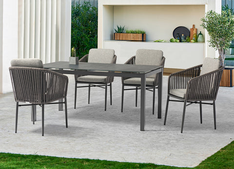 Image of Whiteline Lynn Outdoor Dining Table DT1837-DGRY - Vip Game Room