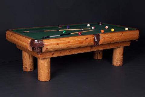 Image of Viking Log Ponderosa Pine Billiard Table Complete Billiard Table Non-Stock - Vip Game Room
