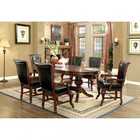 Image of Furniture of America Dyeson Contemporary Oval Game Table - Vip Game Room