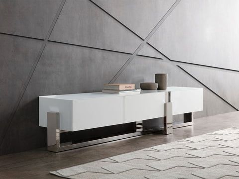 Image of Whiteline Blake TV Unit EC1439-WHT - Vip Game Room