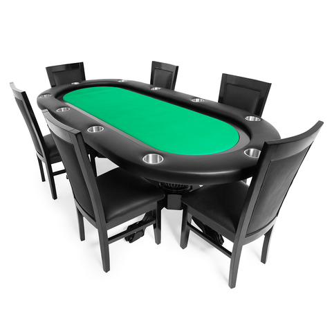 Image of BBO Elite 94" Poker Table & 6 Matching Dining Chairs - Vip Game Room