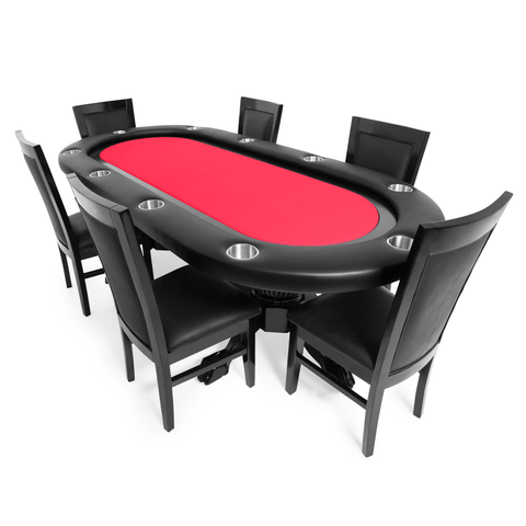 Image of BBO Elite 94" Poker Table & 6 Matching Dining Chairs - Vip Game Room