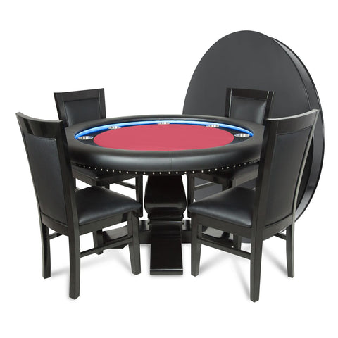 Image of BBO Ginza LED Round Poker Table with Round Dining Table - Vip Game Room