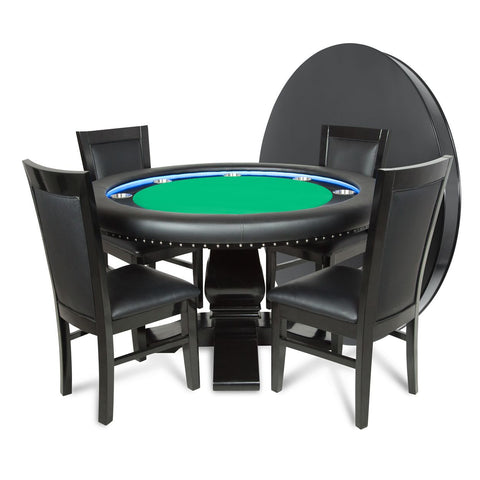 Image of BBO Ginza LED Round Poker Table with Round Dining Table - Vip Game Room