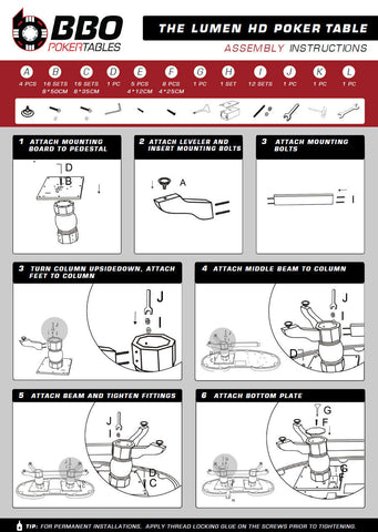Image of BBO Lumen HD LED Poker Table - Vip Game Room