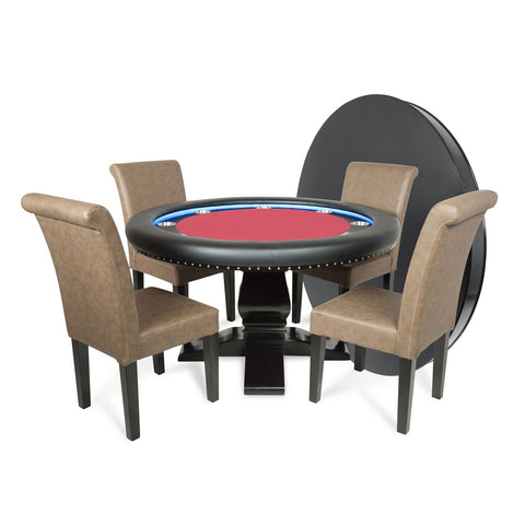 Image of BBO Ginza LED Round Poker Table with Round Dining Table - Vip Game Room