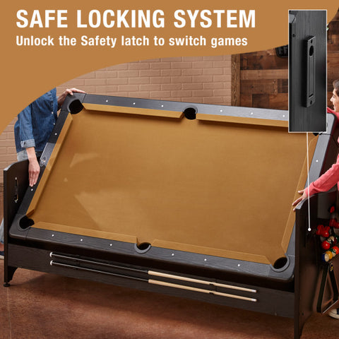 Image of Fat Cat Original 3-in-1 7' Pockey Multi-Game Table Tan - Vip Game Room