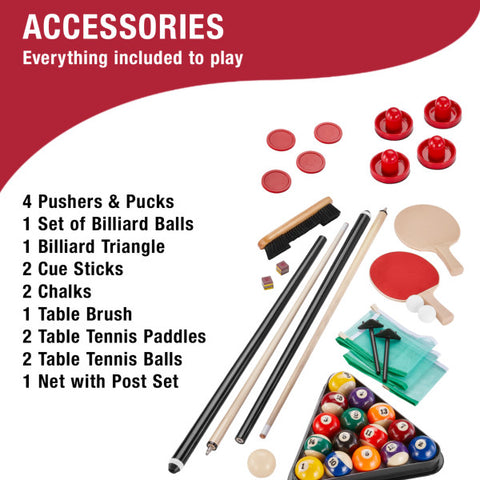 Image of Fat Cat Original 3-in-1 7' Pockey Multi-Game Table Red - Vip Game Room