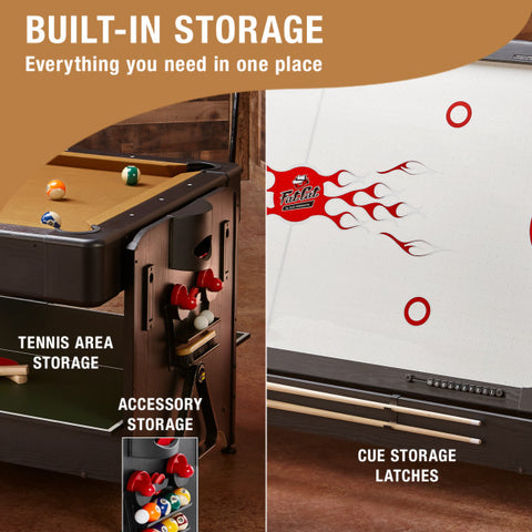 Image of Fat Cat Original 3-in-1 7' Pockey Multi-Game Table Tan - Vip Game Room