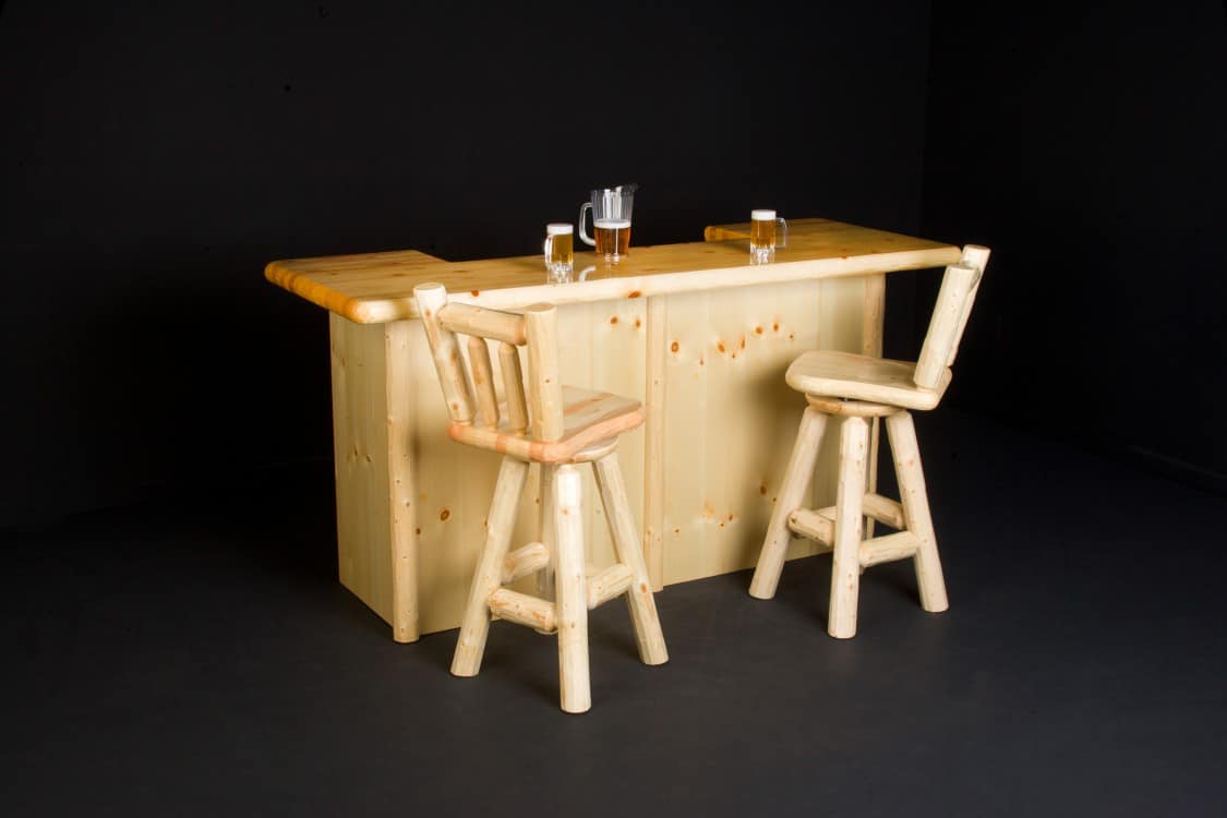 Viking Log 84" Log Bar with liquid glass (special order) 42"H x 84"W x 32"D - Vip Game Room