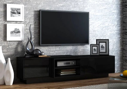 Maxima House TV Stand SIGMA Floating/ Free standing, Black Cam0006-3