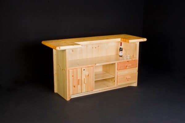 Viking Log 84" Log Bar with liquid glass (special order) 42"H x 84"W x 32"D - Vip Game Room