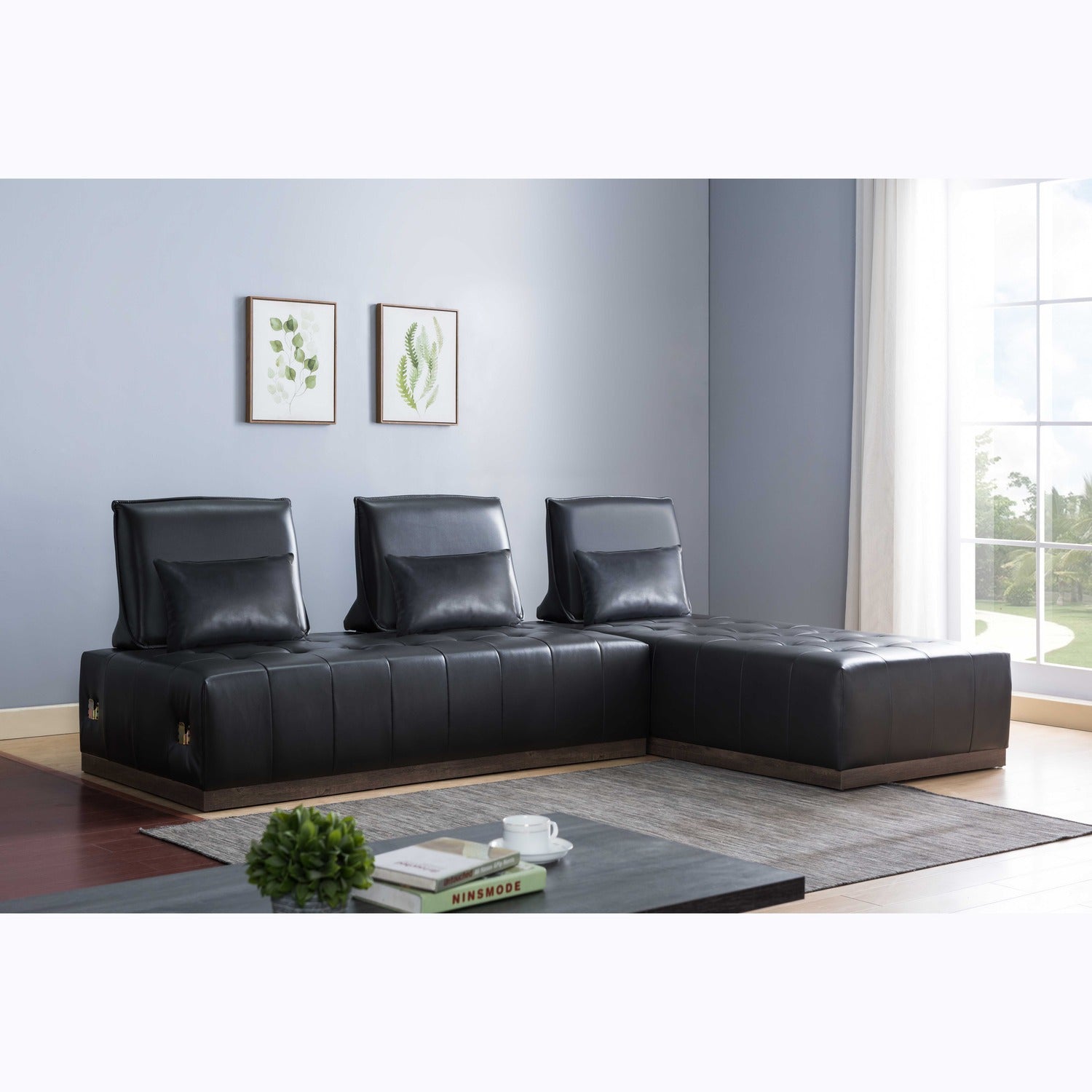 ID USA Sectional 8095-GRY - Vip Game Room