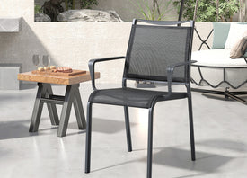 Whiteline Aloha Outdoor Dining Armchair DAC1566-GRY - Vip Game Room