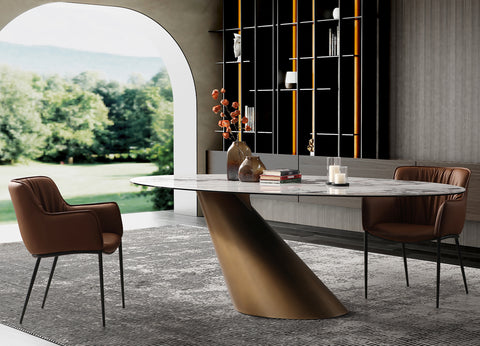 Image of Whiteline Alondra Dining Table DT1931-BRZ