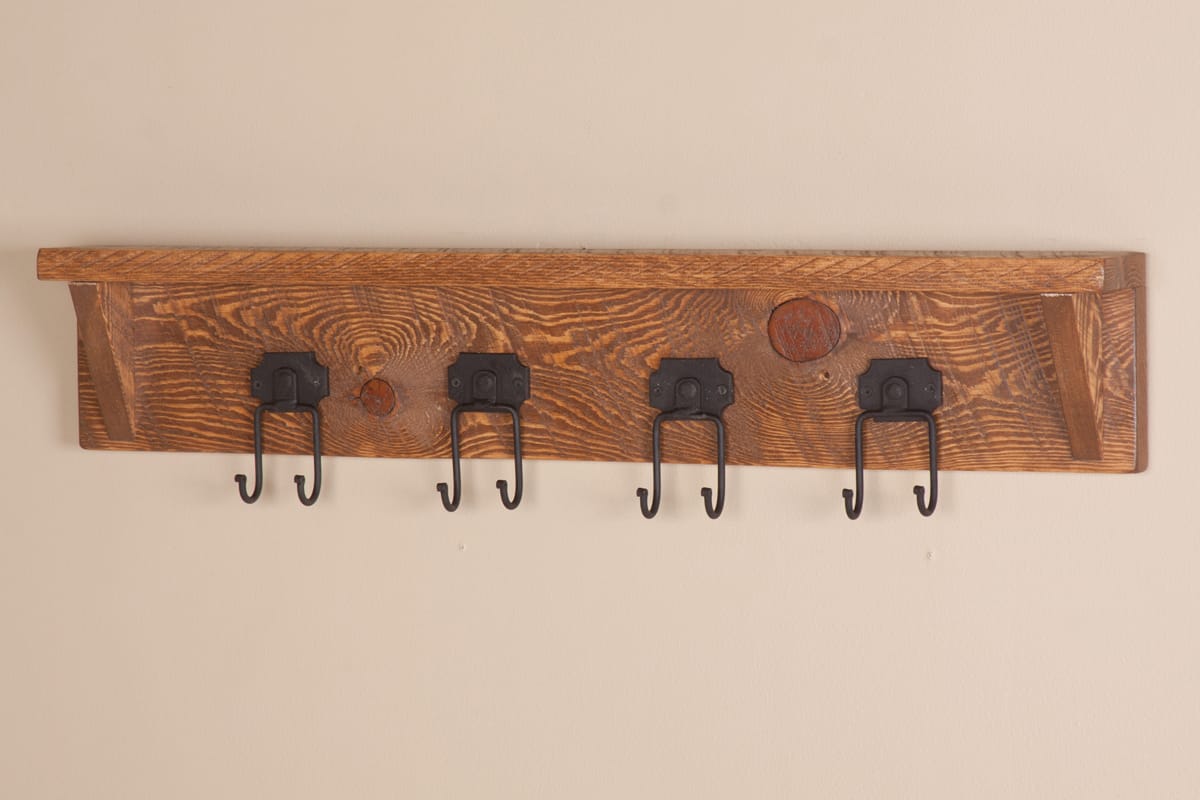Viking Log   Barnwood Coat Rack with Shelf (non-stock) 36" - Vip Game Room