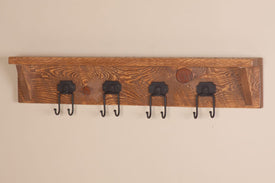 Viking Log   Barnwood Coat Rack with Shelf (non-stock) 36" - Vip Game Room