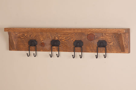 Viking Log   Barnwood Coat Rack with Shelf (non-stock) 36"