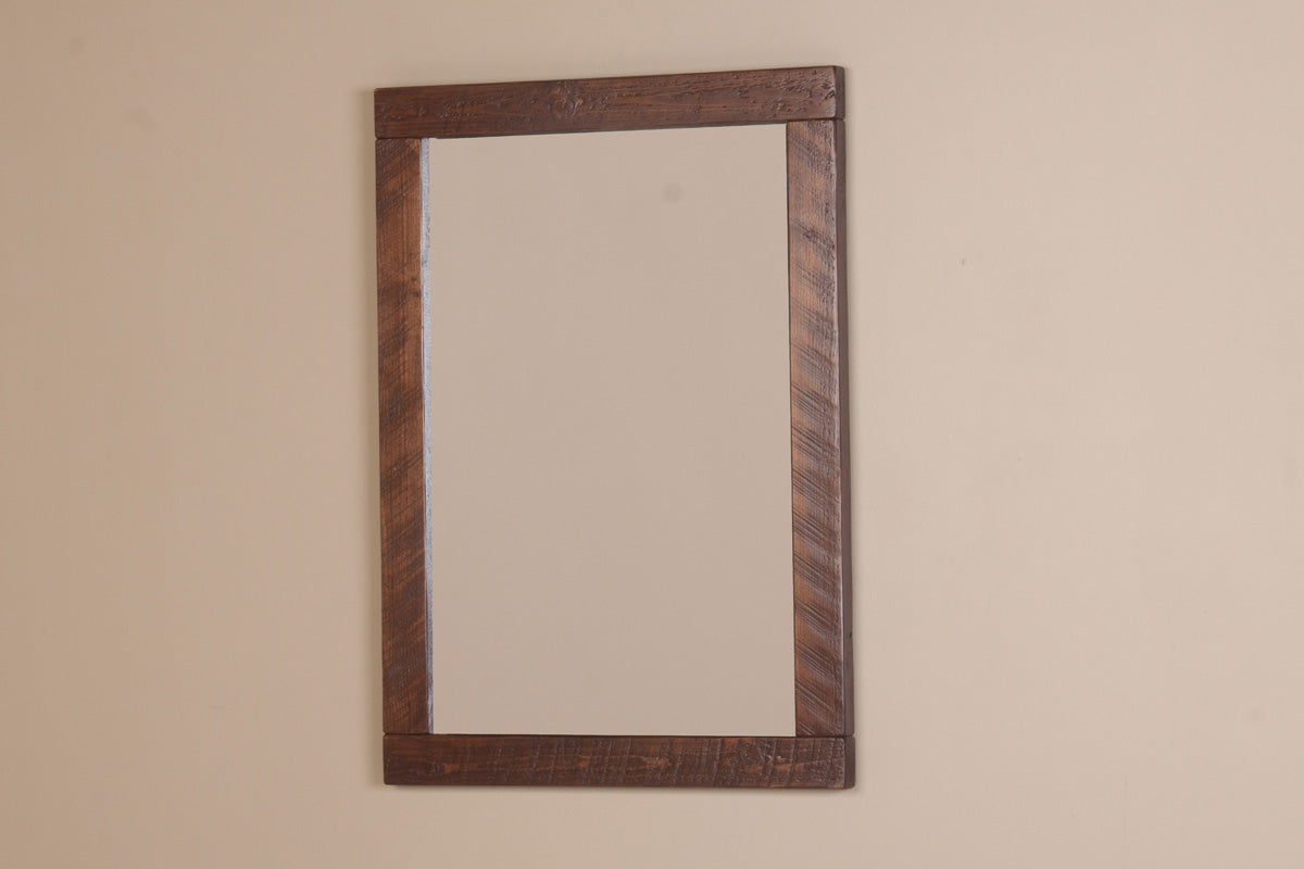 Viking Log Barnwood Wall Mirror 28¾"H x 41"W x 2"D - Vip Game Room