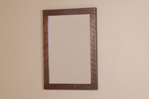 Image of Viking Log Barnwood Wall Mirror 28¾"H x 41"W x 2"D