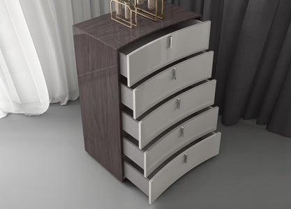 Whiteline Berlin Chest of Drawers CD1754-CNUT/LGRY