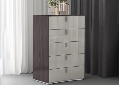 Whiteline Berlin Chest of Drawers CD1754-CNUT/LGRY