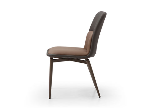 Image of Whiteline Bruno Dining Chair DC1474-BRN/DGRY