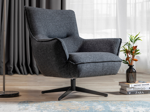 Image of Whiteline Fatsa Swivel Accent Chair CH1757F-DGRY