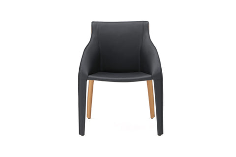 Image of Whiteline Emory Dining Armchair DAC1881P-BLK/BRN