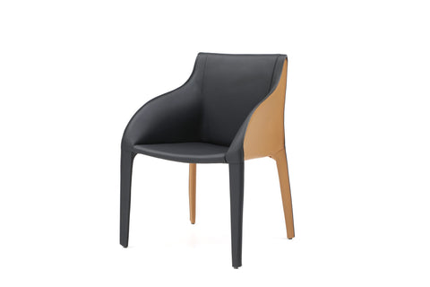 Image of Whiteline Emory Dining Armchair DAC1881P-BLK/BRN