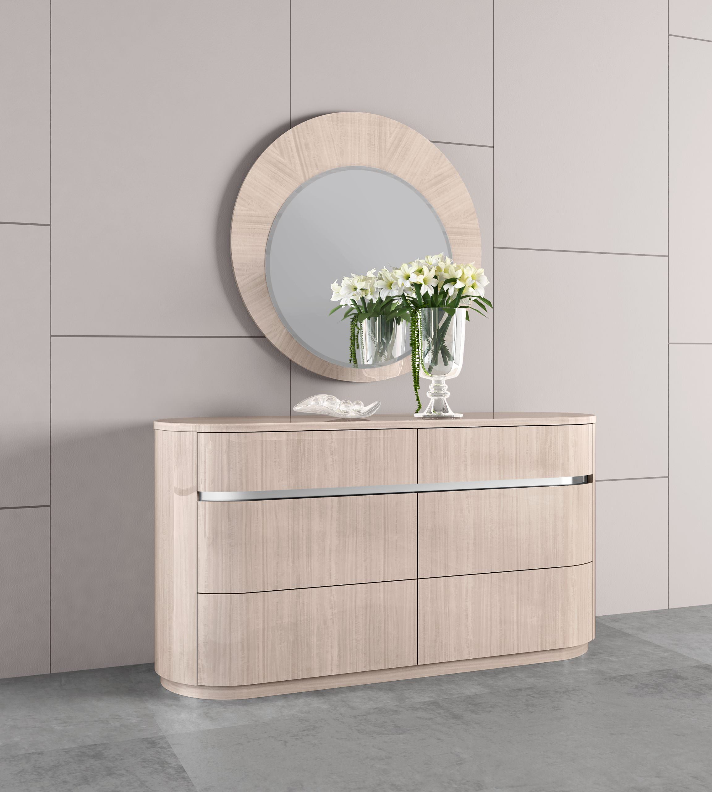 Whiteline Waves Dresser DR1753-BEI - Vip Game Room