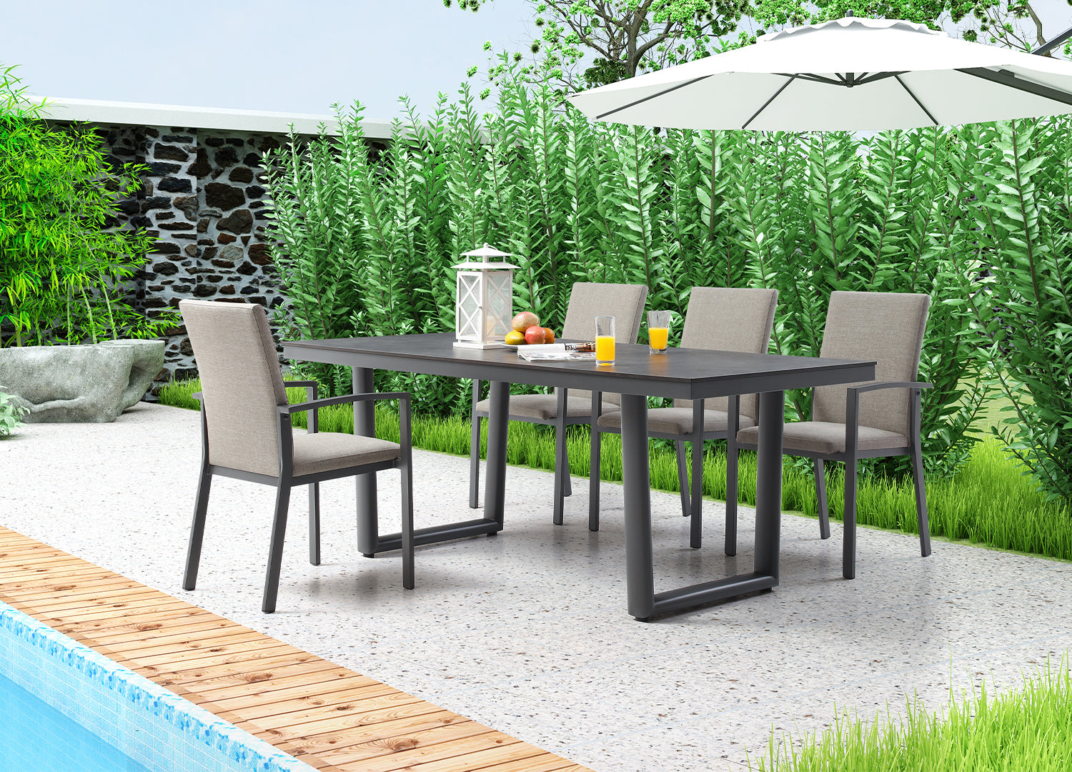 Whiteline Doris Outdoor Dining Armchair DAC1836-GRY - Vip Game Room