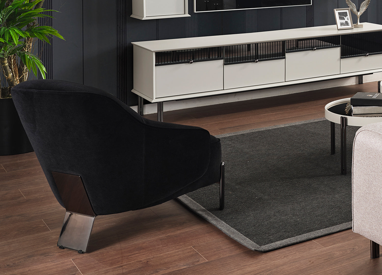 Whiteline Favori Accent Armchair CH1840-BLK - Vip Game Room