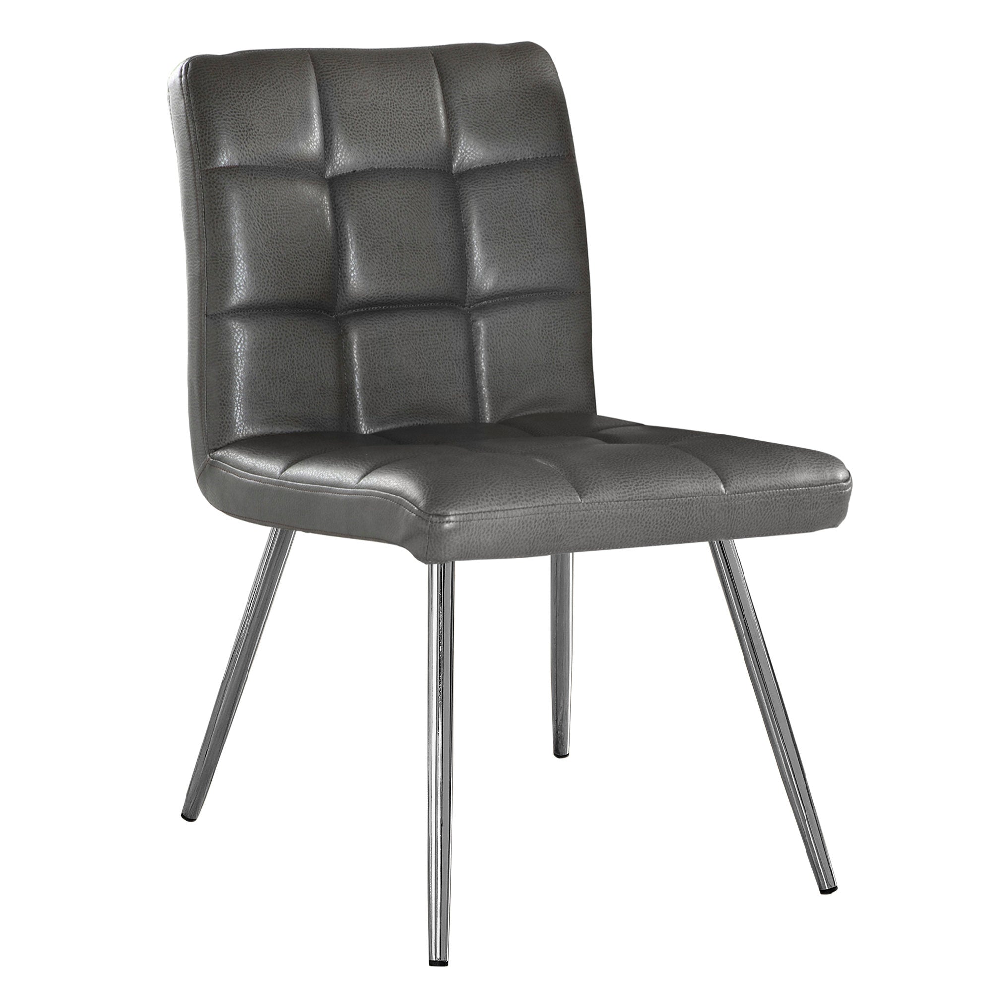 Monarch Specialties Dining Chair, Set Of 2, Leather Look, Chrome Metal - Vip Game Room