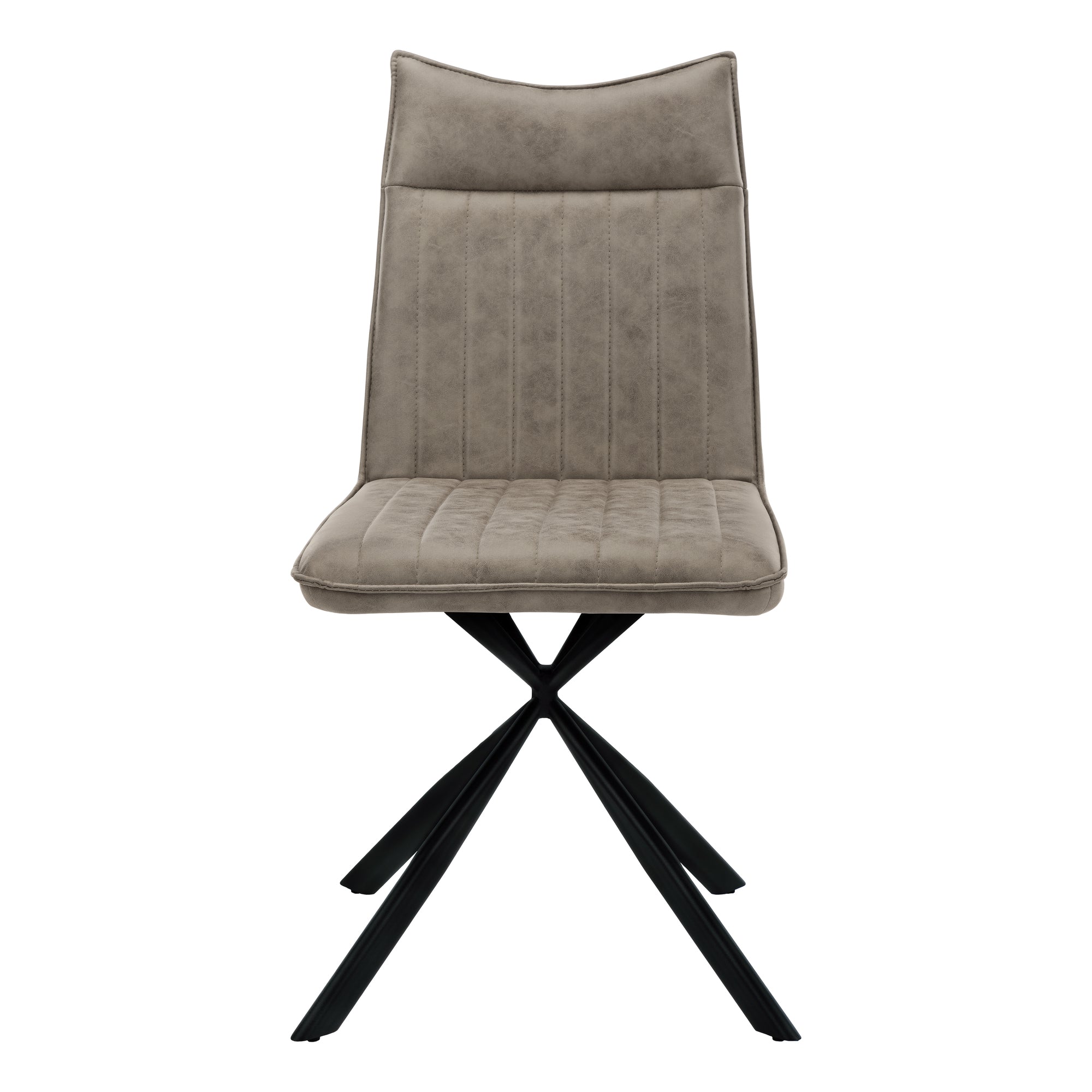 Monarch Specialties Dining Chair, Set Of 2, Leather Look, Black Metal - Vip Game Room