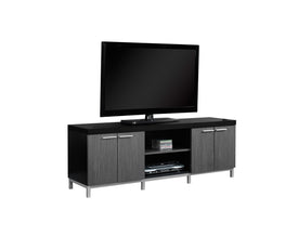 Monarch Specialties Tv Stand, 60 Inch, Black And Grey Laminate I 2590