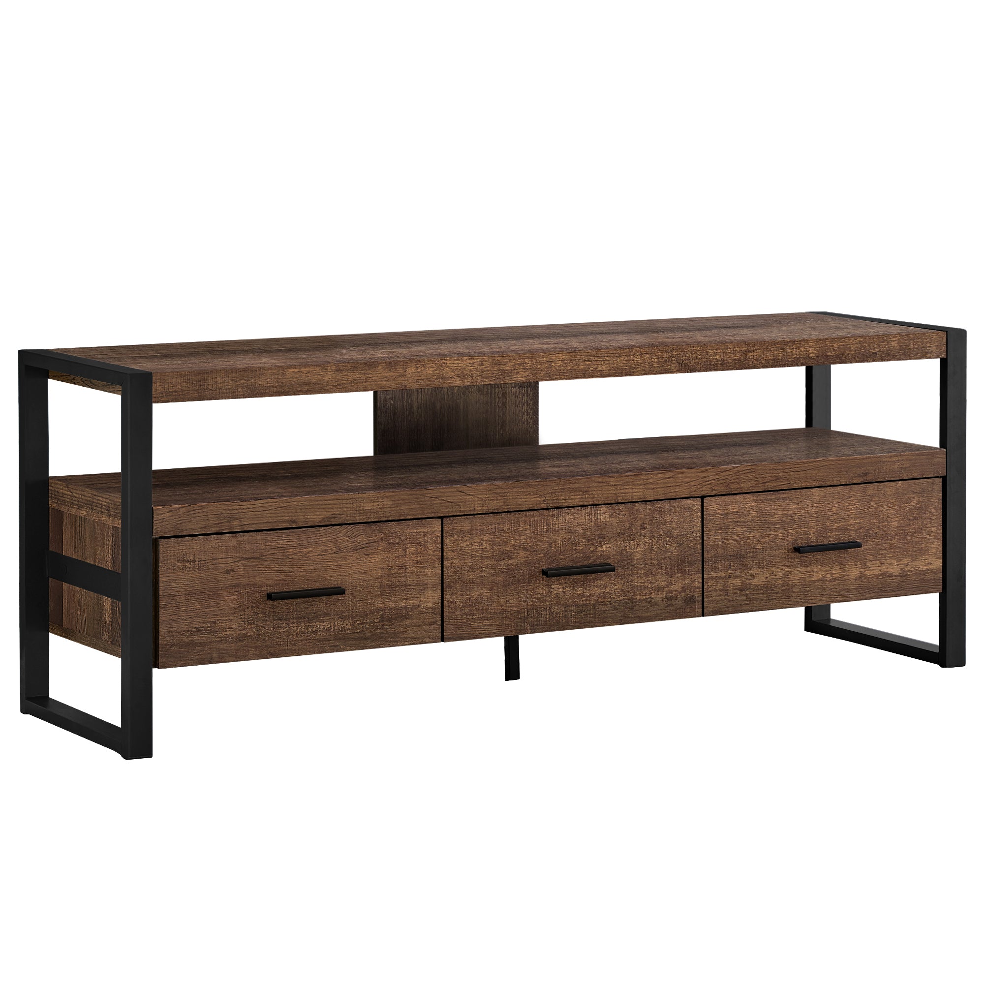 Monarch Specialties Tv Stand, 60 Inch Brown Laminate I 2820 - Vip Game Room