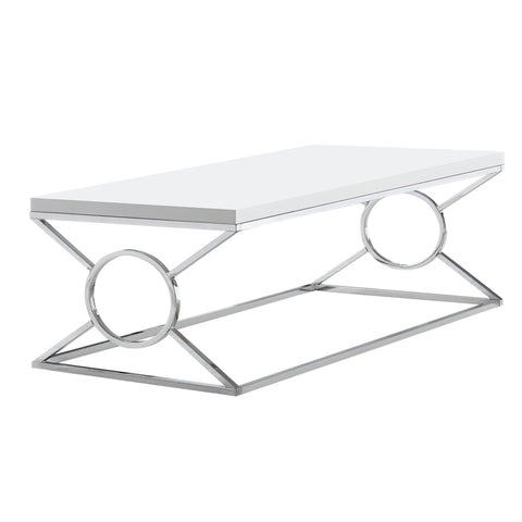 Image of Monarch Specialties Coffee Table 44"L Glossy White Laminate I 3400