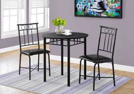 Monarch Specialties Dining Table Set, 3pcs Set, Small, 30" I 1013 - Vip Game Room